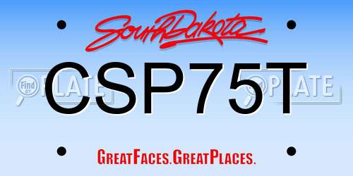 CSP75T South Dakota License Plate