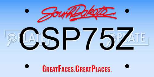 CSP75Z South Dakota License Plate