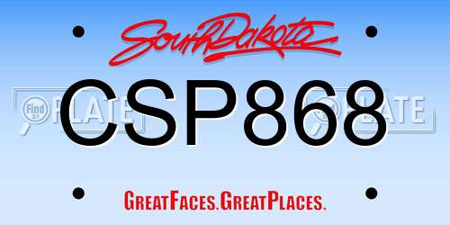 CSP868 South Dakota License Plate