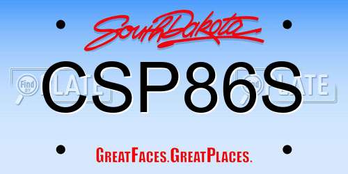 CSP86S South Dakota License Plate