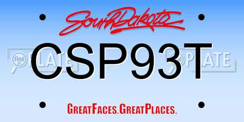 CSP93T South Dakota License Plate