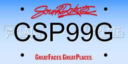 CSP99G South Dakota License Plate