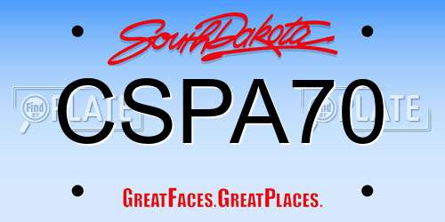 CSPA70 South Dakota License Plate