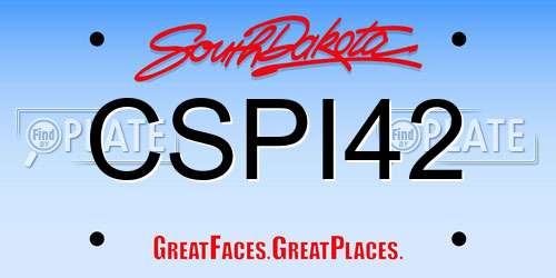 CSPI42 South Dakota License Plate