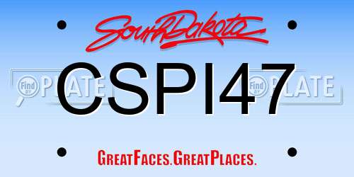 CSPI47 South Dakota License Plate