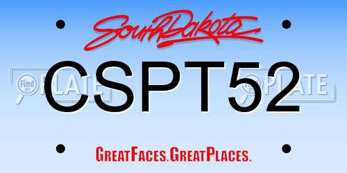 CSPT52 South Dakota License Plate