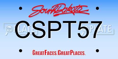 CSPT57 South Dakota License Plate