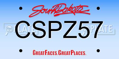 CSPZ57 South Dakota License Plate