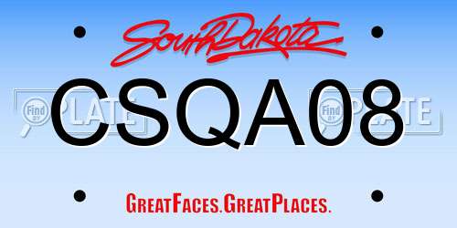 CSQA08 South Dakota License Plate