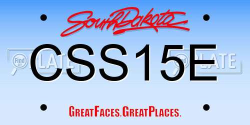 CSS15E South Dakota License Plate