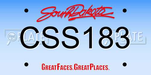 CSS183 South Dakota License Plate
