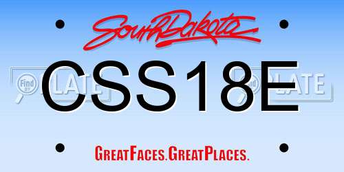 CSS18E South Dakota License Plate