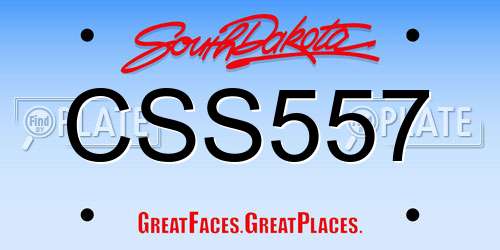 CSS557 South Dakota License Plate