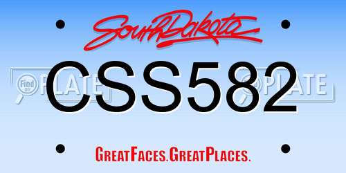 CSS582 South Dakota License Plate