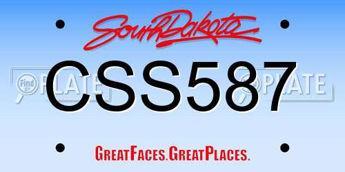 CSS587 South Dakota License Plate