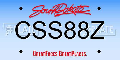 CSS88Z South Dakota License Plate