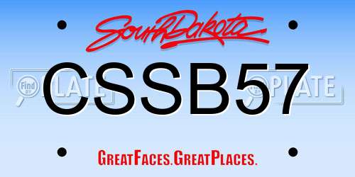 CSSB57 South Dakota License Plate