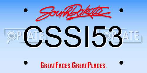 CSSI53 South Dakota License Plate