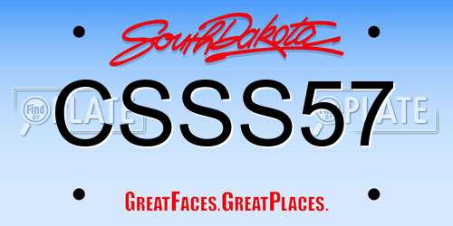 CSSS57 South Dakota License Plate