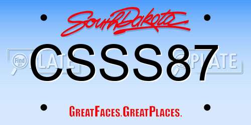 CSSS87 South Dakota License Plate