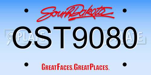 CST9080 South Dakota License Plate