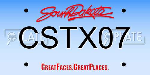 CSTX07 South Dakota License Plate