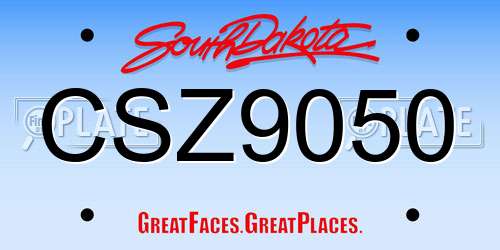 CSZ9050 South Dakota License Plate