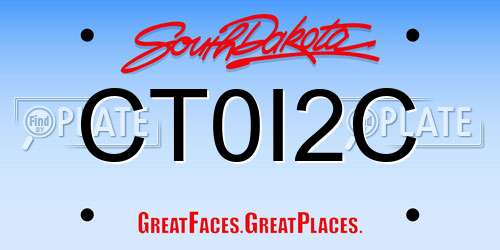 CT0I2C South Dakota License Plate