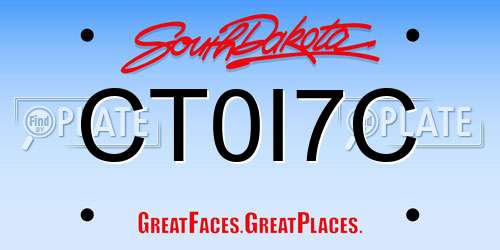 CT0I7C South Dakota License Plate