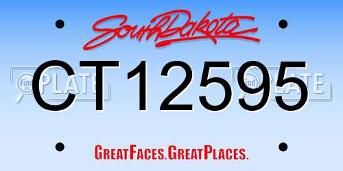 CT12595 South Dakota License Plate