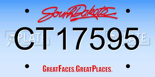 CT17595 South Dakota License Plate