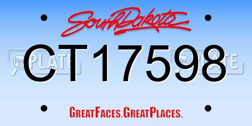 CT17598 South Dakota License Plate