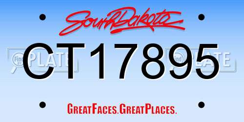 CT17895 South Dakota License Plate