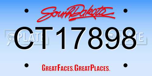 CT17898 South Dakota License Plate