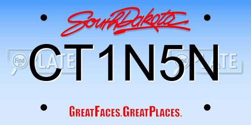 CT1N5N South Dakota License Plate