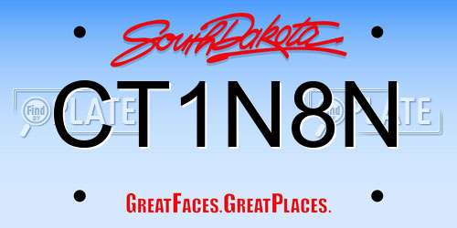 CT1N8N South Dakota License Plate