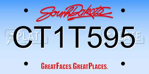 CT1T595 South Dakota License Plate