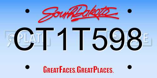 CT1T598 South Dakota License Plate