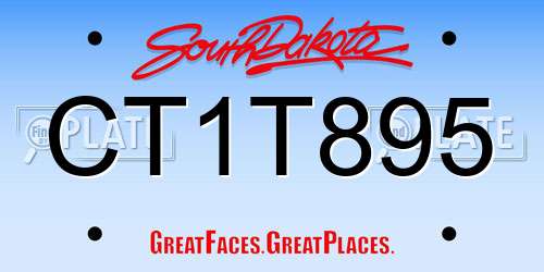 CT1T895 South Dakota License Plate