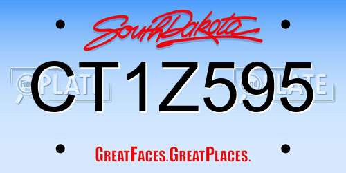 CT1Z595 South Dakota License Plate