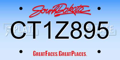 CT1Z895 South Dakota License Plate