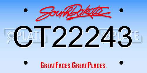 CT22243 South Dakota License Plate