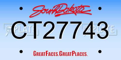 CT27743 South Dakota License Plate