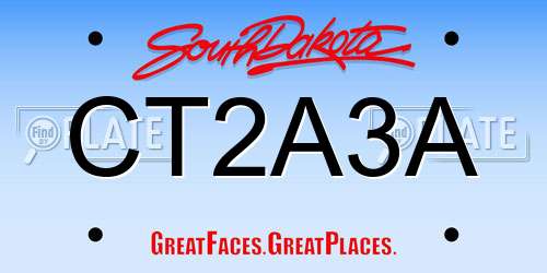 CT2A3A South Dakota License Plate