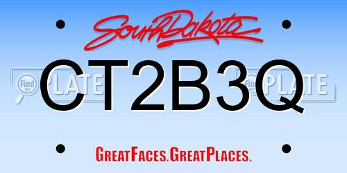 CT2B3Q South Dakota License Plate