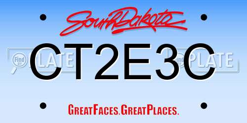 CT2E3C South Dakota License Plate
