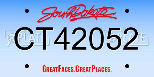 CT42052 South Dakota License Plate