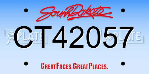 CT42057 South Dakota License Plate