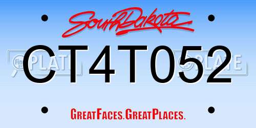 CT4T052 South Dakota License Plate