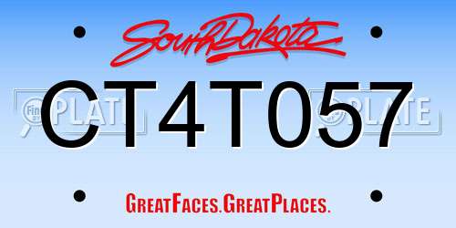 CT4T057 South Dakota License Plate